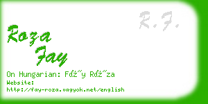 roza fay business card